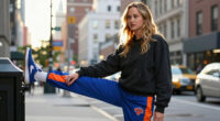 Jennifer Lawrence Extends Knicks Summer In A Pair Of Blue-and-Orange Track Pants