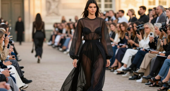 Kendall Jenner Leads The Annual L’Oréal Paris Runway Show In A Sheer Black Maxi Dress