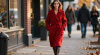 Zoë Kravitz Makes A Fall Statement In The Coziest Red Coat