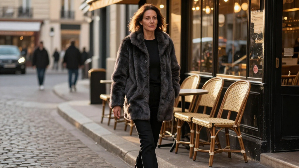 Faux Fur Is Back, But French Women Never Really Put It Away